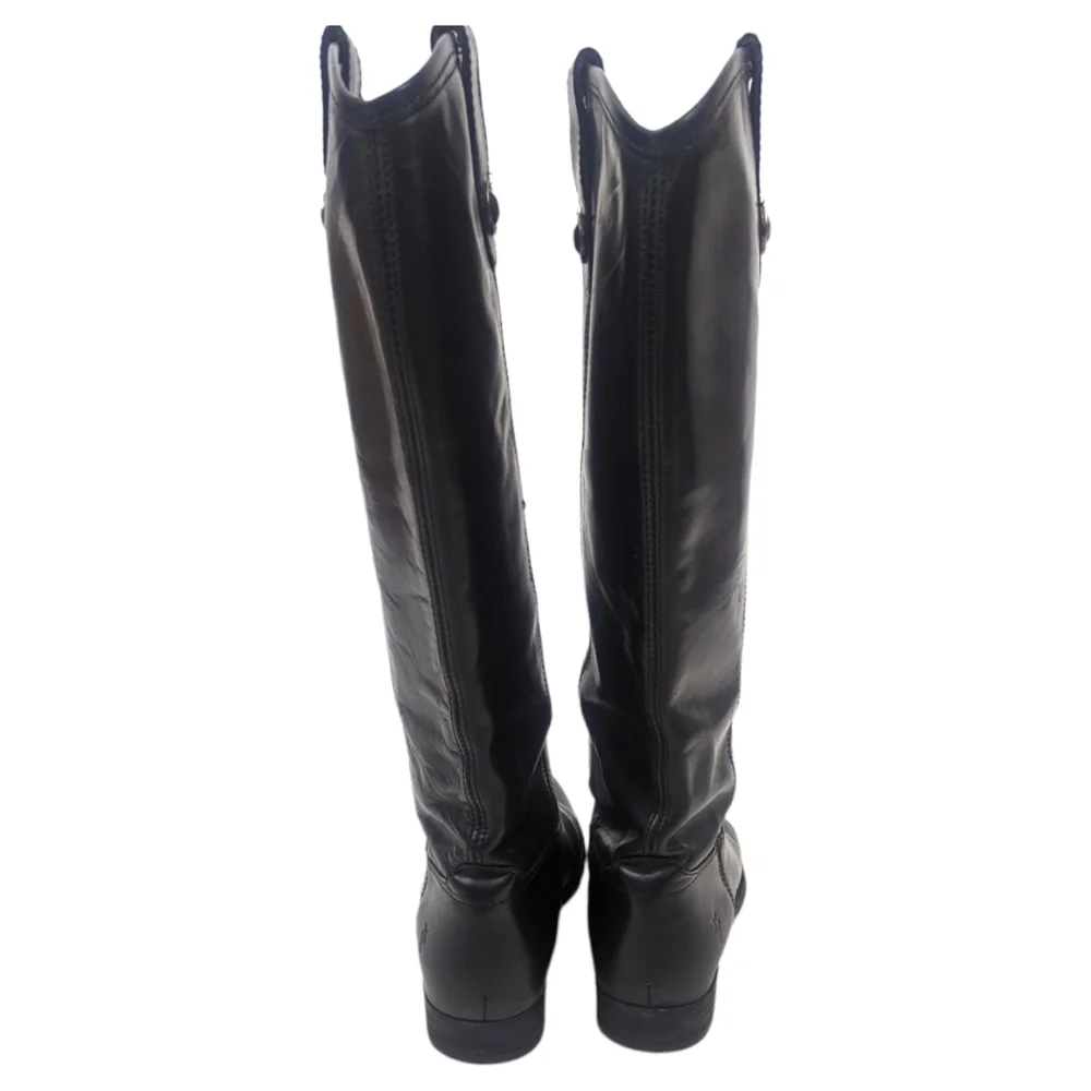 Frye Melissa Button Tall Leather Riding Boots Equestrian Boot Womens 7.5 Black - Picture 7 of 15